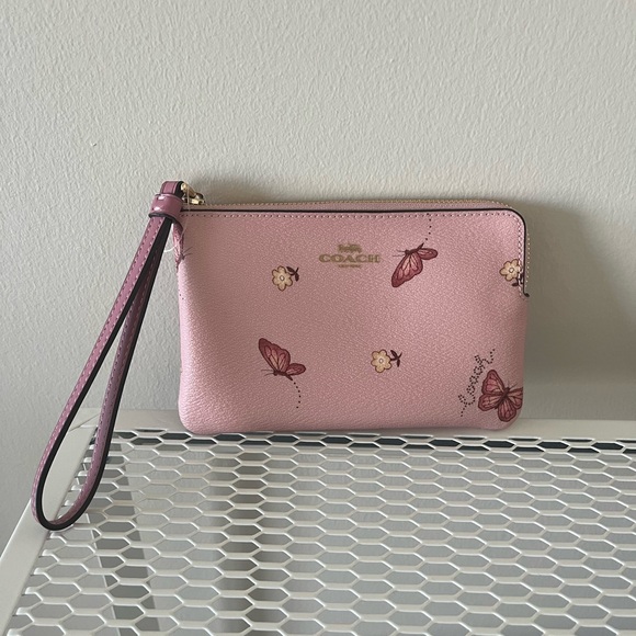 (SOLD) Coach Zip Wristlet Wity Butterfly Print - Picture 1 of 4